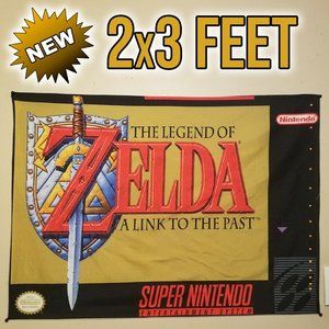The Legend of Zelda a Link to the Past 2x3 foot tapestry / Super Nintendo banner